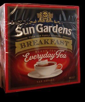 Чай чорний без добавок і ароматизаторів Sun Gardens Breakfast Pekoe 50 пакетиків 106069 фото