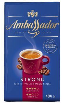 Мелена кава Ambassador Strong | Купаж арабіки та робусти 450 грамів 209027 фото