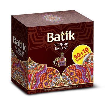 Чай Batik Чорний Бархат 50+10 пакетиків 116028 фото