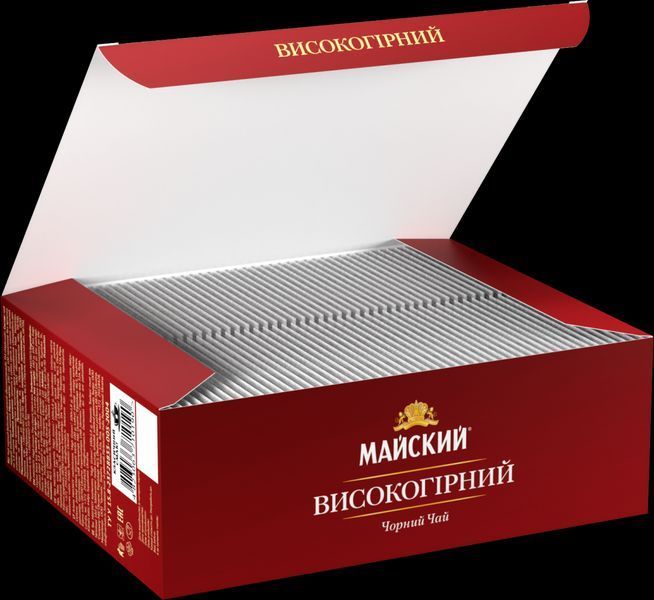 Черный чай без добавок и ароматизаторов Майский Высокогорный 100 пакетиков 128018 фото