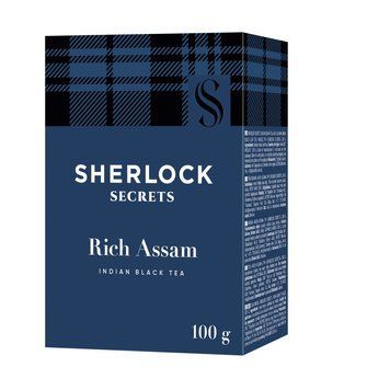 Чорний індійський листовий чай Sherlock Secrets Rich Assam без добавок та ароматизаторів 100 грамів 109011 фото