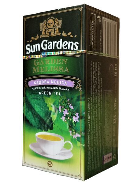 Чай зеленый Sun Gardens Garden Melissa с мелиссой и мятой 25 пакетиков 106064 фото