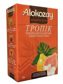 Цейлонський чорний чай Alokozay Tropik зі шматочками гуави 80 грамів 129030 фото