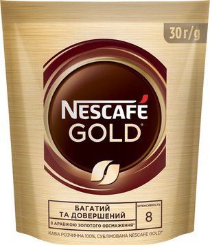 Кава Nescafe Gold розчинна сублімована 30 грам в м'якій упаковці 285029 фото