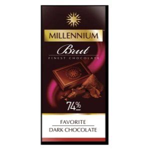 Черный шоколад горький Millennium Favorite Brut 74% 100 грамм 328033 фото