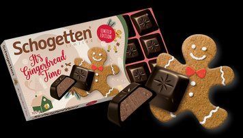 Чорний шоколад Schogetten It's Gingerbread Time з кремом зі смаком імбирного печива 100 грамів 301024 фото