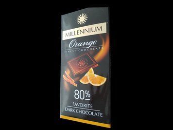 Чорний гіркий шоколад з апельсином Millennium Favorite Orange 80% 100 грамів 328015 фото