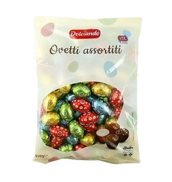 Шоколадні яйця Dolciando Ovetti з начинками асорті 850 грамів 307049 фото