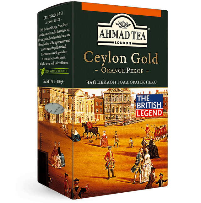 Чай чёрный листовой Ahmad Tea Цейлон Оранж Пеко Голд 100 г
